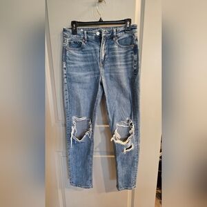 American Eagle Outfitters Distressed Light Blue Boyfriend Jeans